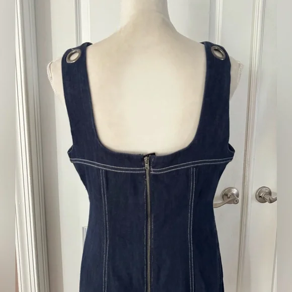 Anthropologie PILCRO Square-Neck Denim A-Line Midi Dress. Size MP. MSRP $178 - Picture 10 of 15